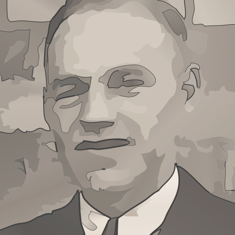 Schwarz-Weiß Profilfoto eines jungen Mannes aus den 40er/50er Jahren